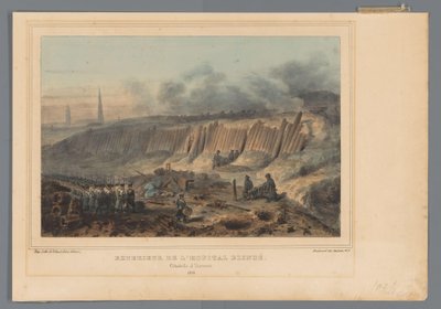 Exterior of the Dug-in Field Hospital of the Citadel of Antwerp, 1832 by Denis Auguste Marie Raffet