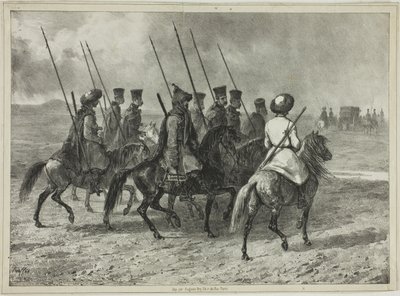 Cossack Escort to the Border of Kuban, Taman (Central Russia), October 11, 1837 by Denis Auguste Marie Raffet