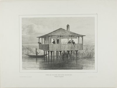 Hungarian Military Colony Post, Left Bank of the Danube River by Denis Auguste Marie Raffet