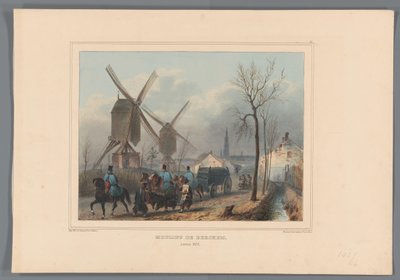 Mills of Berchem, 1832 by Denis Auguste Marie Raffet