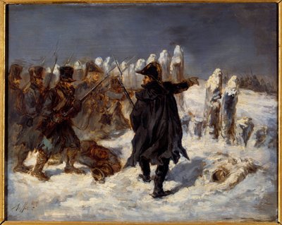 Russian retreat episode. Napoleonic War (1812). Marshal Michel Ney (1769 - 1815) at the Redoubt of Kovno (1812) by Denis Auguste Marie Raffet