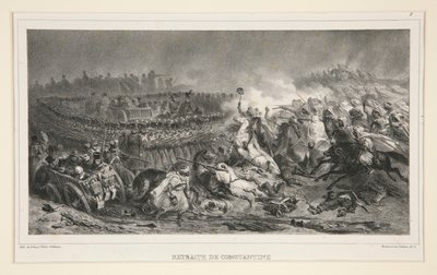 The 2nd Light Cavalry Withstanding the Onslaught of the Arabs, from a Set of Six, Titled Retraite de Constantine by Denis Auguste Marie Raffet