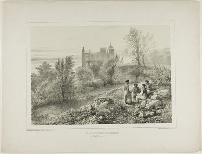 The Château of Count Woronzoff, Aloupka, Crimea, August 12, 1837 by Denis Auguste Marie Raffet