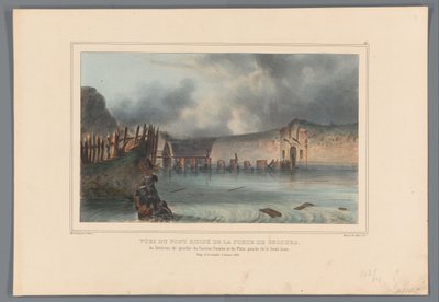 Destroyed Bridge, 1832 by Denis Auguste Marie Raffet