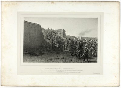 Workers Crowning the Breach of Bastion 7, from Souvenirs d’Italie: Expedition to Rome by Denis Auguste Marie Raffet