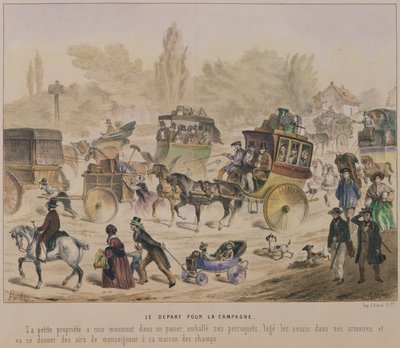 Departure for the country, mid nineteenth century by Denis Clement Pruche