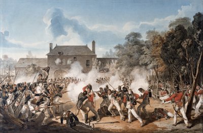 Defence of the Chateau de Hougoumont by the flank Company, Coldstream Guards 1815 by Denis Dighton