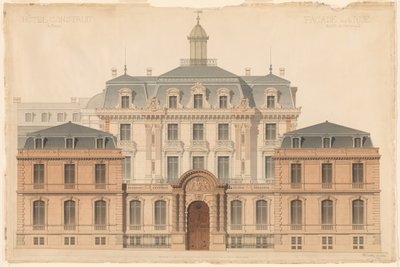 Presentation Drawing of the Hôtel de Camondo by Denis Louis Destors