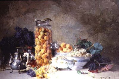 Still Life of Apricots and Other Fruit by Denis Pierre Bergeret