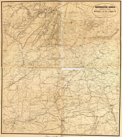 Northwestern Georgia (with Portions of the Adjoining States of Tennessee and Alabama) Being Part of the Department of the Cumberland by Denis; United States. War Department. Engineer Bureau Callahan