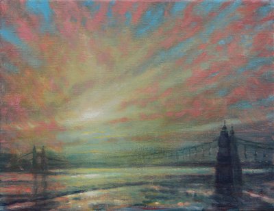 Sunset At Hammersmith Bridge by Derek Hare