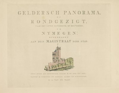 Belvedere in Nijmegen (series: Views Around the City of Nijmegen, Geldersch Panorama or Round View Drawn from Life at Belvedere in Nijmegen) by Derk Anthony van de Wart