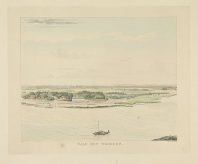 View of the Waal North of Nijmegen (Views Around the City of Nijmegen) (Geldersch Panorama or Round View Drawn from Life at Belvedere in Nijmegen) by Derk Anthony van de Wart