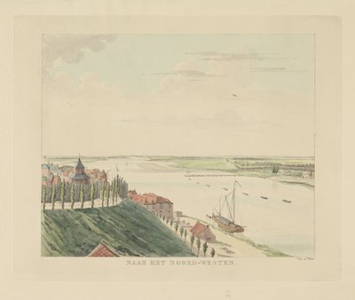 View of the Valkhof and the Waal to the Northwest of Nijmegen by Derk Anthony van de Wart