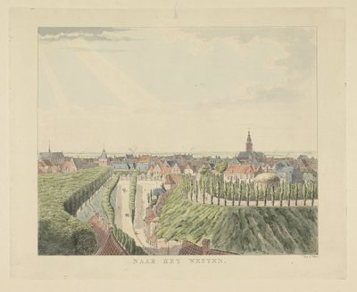 Nijmegen, View from the Belvedere Towards the West (Views Around the City of Nijmegen) (Geldersch Panorama or Round View Drawn from Life at Belvedere in Nijmegen) by Derk Anthony van de Wart