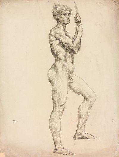 A Study of a Male Figure by Derwent Lees