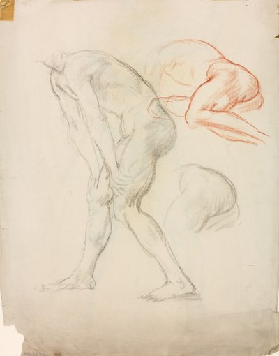 Studies of a Crouching Figure by Derwent Lees