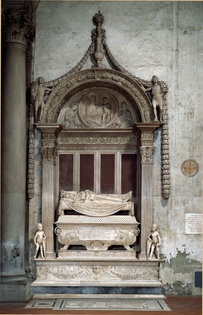 Tomb of Carlo Marsuppini, Chancellor of the Florentine Republic, by Desiderio da Settignano, approximately 1453. Florence, Chiesa di Santa Croce by Desiderio da Settignano