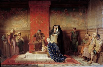 Saint Elisabeth of France Washing the Feet of the Poor by Desire Francois Laugee