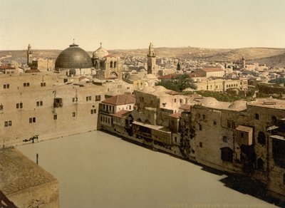 The Pool of Hezekiah, Jerusalem, Holy Land, c.1890-c.1900 by Detroit Photographic Co.