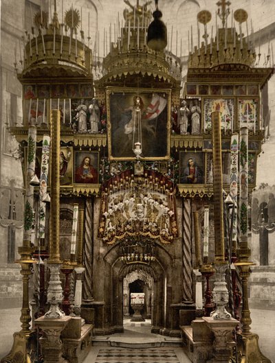 The Interior of the Holy Sepulchre, Jerusalem, Holy Land by Detroit Photographic Co.