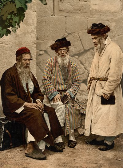 Types of Jews in Jerusalem, Holy Land, c.1890-c.1900 by Detroit Photographic Co.