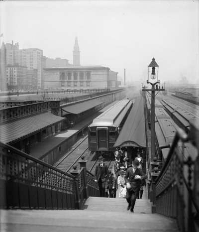 Arriving in Chicago from the Suburbs by Detroit Publishing Co.