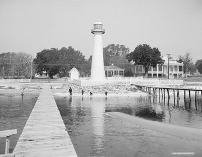 Biloxi Lighthouse, Biloxi, Mississippi, USA, c.1906 by Detroit Publishing Co.