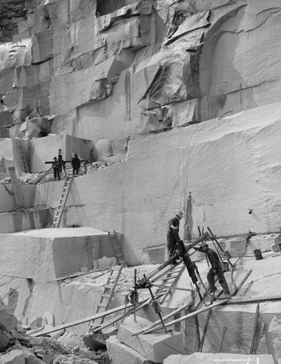 Channeling, a New England granite quarry, c.1908 by Detroit Publishing Co.