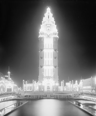 Dreamland at night, Coney Island, New York City, c.1905 by Detroit Publishing Co.