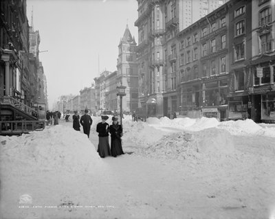 Fifth Avenue after a snow storm, New York, c.1905 by Detroit Publishing Co.