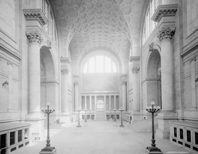 Main waiting room, Pennsylvania Station, New York, c.1910 by Detroit Publishing Co.