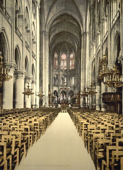 Notre Dame, interior, Paris, France, c.1890-1900 by Detroit Publishing Co.