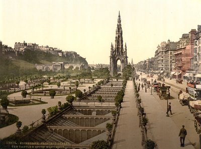 Princes Street, the Castle and Scott Monument, Edinburgh by Detroit Publishing Co.