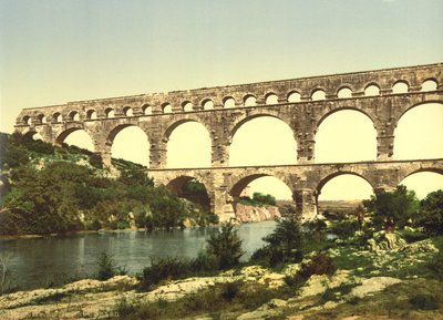 Roman Bridge over the Gard, Constructed by Agrippa, Nîmes, France by Detroit Publishing Co.