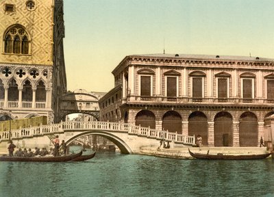 Straw Bridge with the Bridge of Sighs Behind, Venice, 1890-1900 by Detroit Publishing Co.