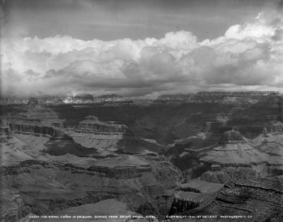 The Grand Canyon in Arizona across from Bright Angel Hotel by Detroit Publishing Co.