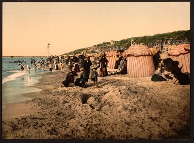 The beach at bathing time, Trouville-sur-Mer, France, c.1905 by Detroit Publishing Co.