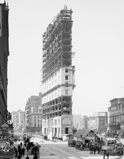 Times Building Under Construction, 42nd Street and Longacre Square, New York City, USA, c.1904 by Detroit Publishing Co.