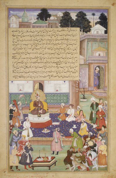 Sultan Bayazid before Timur, Folio from an Akbarnama History of Akbar by Dharm Das