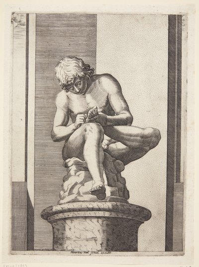 Boy Pulling a Thorn from His Foot (Spinario) by Diana Scultori