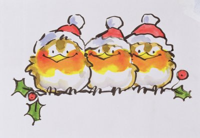 Christmas Robins by Diane Matthes