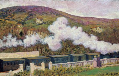 The Passing of the Train by Diario or Dario de Regoyos y Valdes