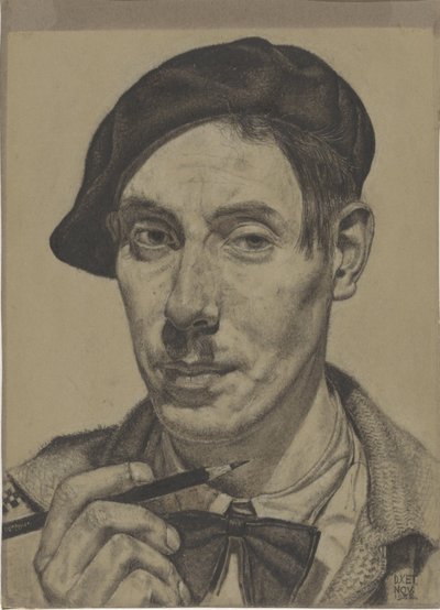 Self-Portrait with Pencil in Hand by Dick Ket (signed by artist)