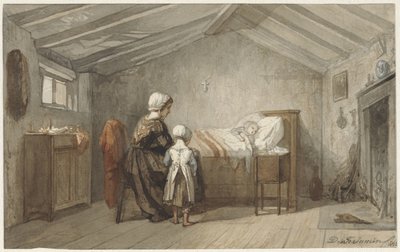 Mother and Daughter by the Sickbed of a Child by Diederik Franciscus Jamin