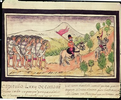 The Totonac Indians Helping the Conquistadors to Transport Materials by Diego Duran