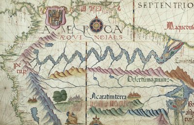 Northern South America, detail from a world atlas, 1565 by Diego Homem