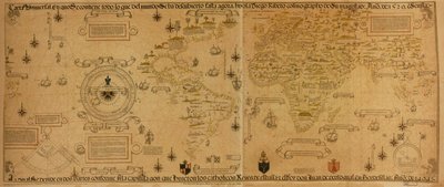 Universal Map Containing All Discoveries of the World by Diego Ribero