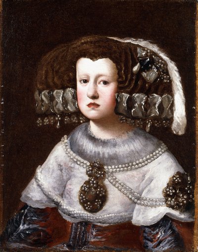 Portrait of Queen Mariana of Austria, Small Half-Length by Diego Rodriguez de Silva Velazquez