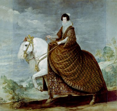 Portrait of Queen Isabella of Bourbon on Horseback by Diego Rodriguez de Silva y Velazquez